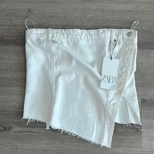 Zara denim white top